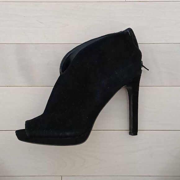 Nine West Women Leather Suede V Cut Ankle Booties Black Size 8M - Picture 7 of 8